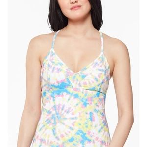 Jessica Simpson Full Coverage Tie Dye Swim Top Tankini